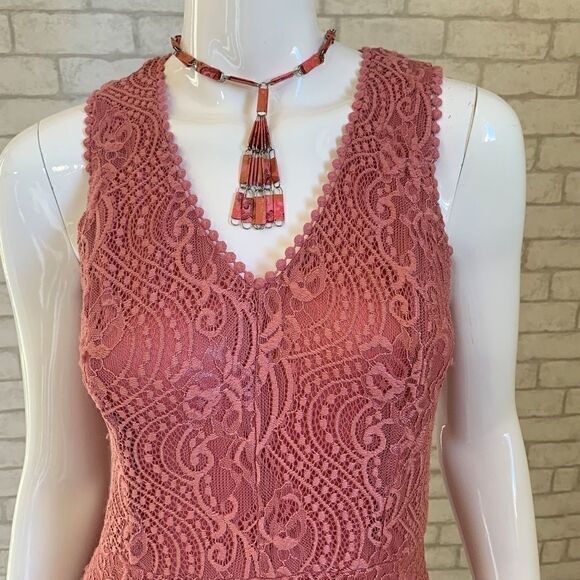 Pink variegated tassel necklace - Picture 8 of 8